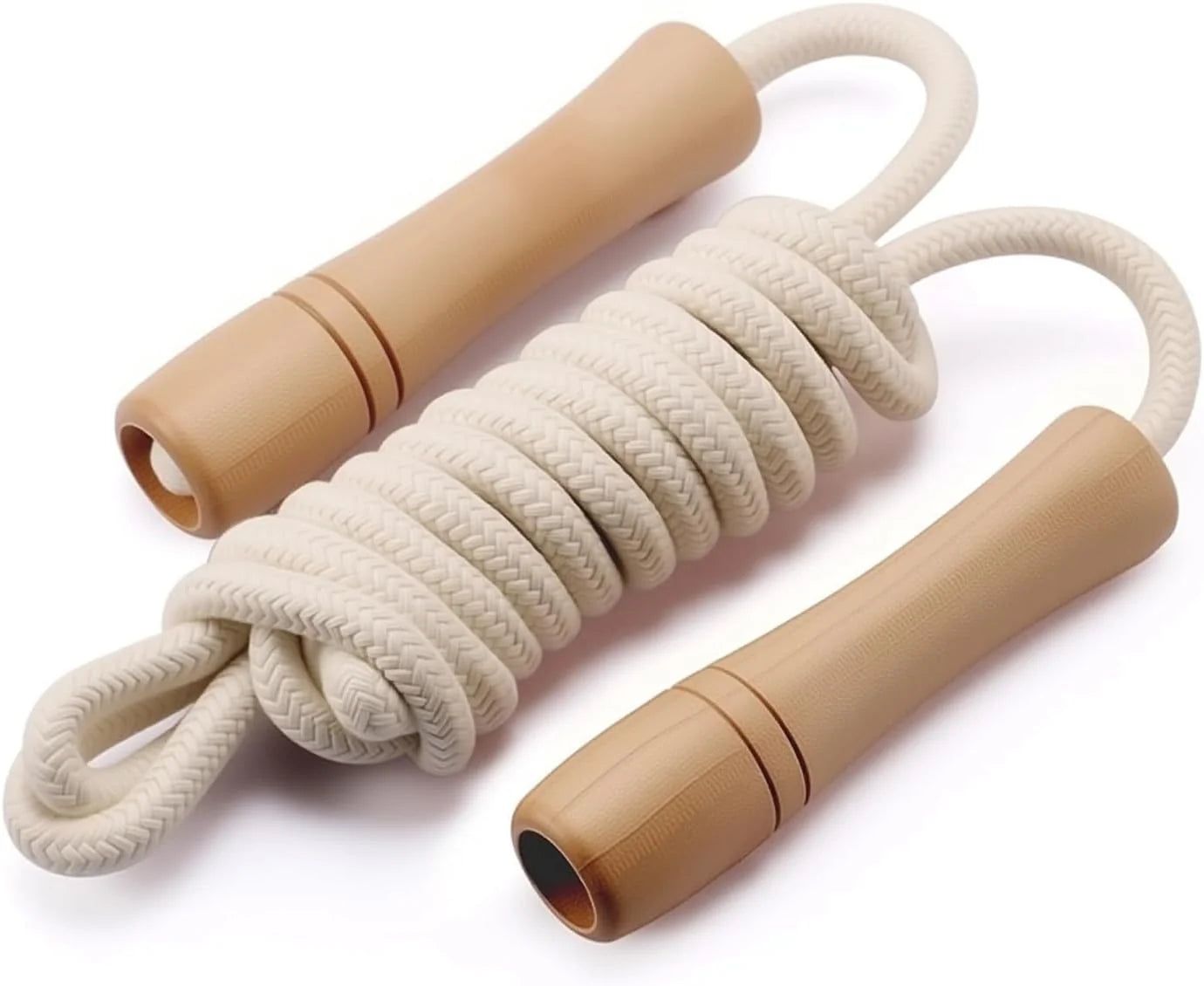 Jump Rope for Kids - Wooden Handle - Adjustable Cotton Braided Fitness Skipping Rope for Toddler Fitness Workout Exercise Outdoor Activity
