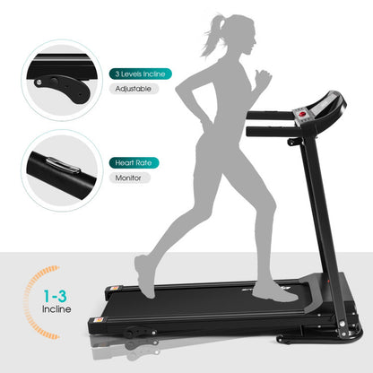 1.0 HP Foldable Treadmill Electric Support Mobile Power