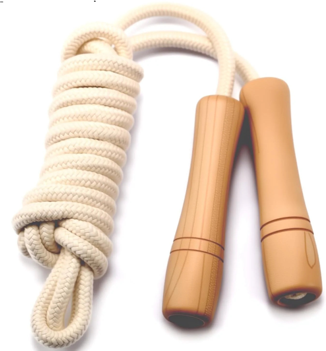 Jump Rope for Kids - Wooden Handle - Adjustable Cotton Braided Fitness Skipping Rope for Toddler Fitness Workout Exercise Outdoor Activity
